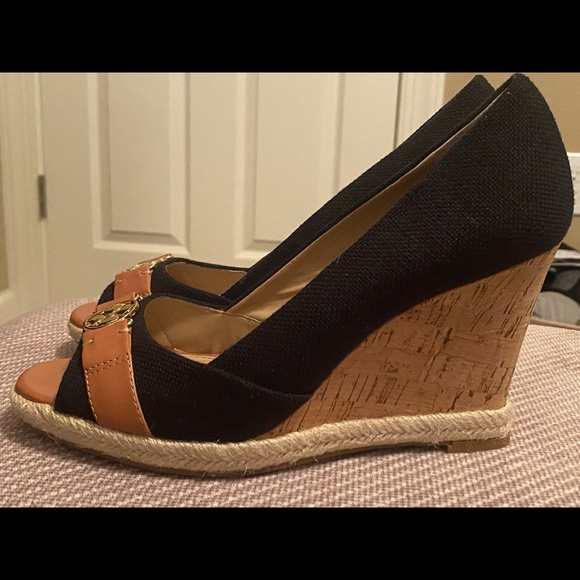 LIKE NEW Arturo Chiang Ralin Peep Toe Cork Wedge Shoes (Sz. 8M/38) $129 - Picture 2 of 16
